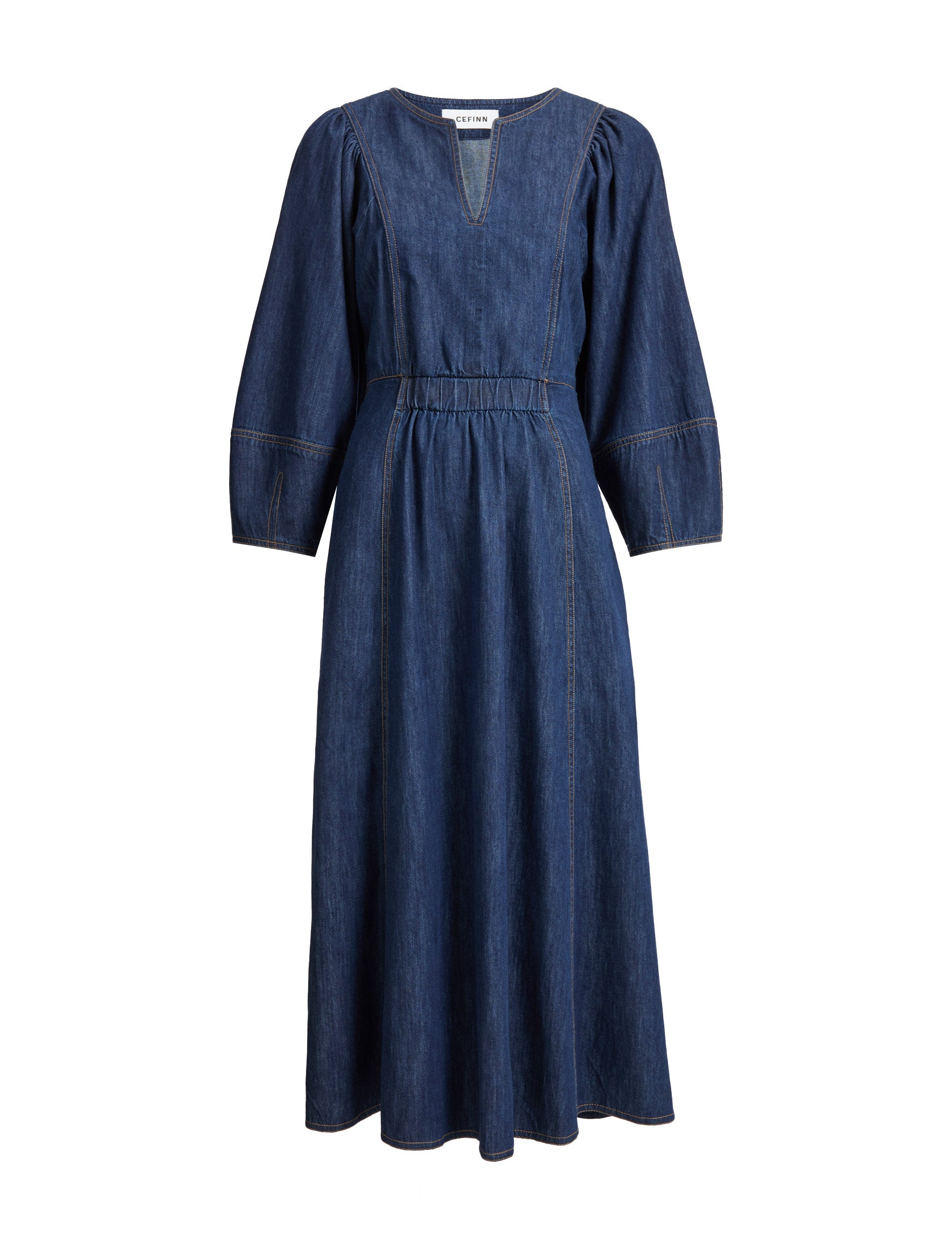 Jude Denim Maxi Dress - Dark Blue - Image 10