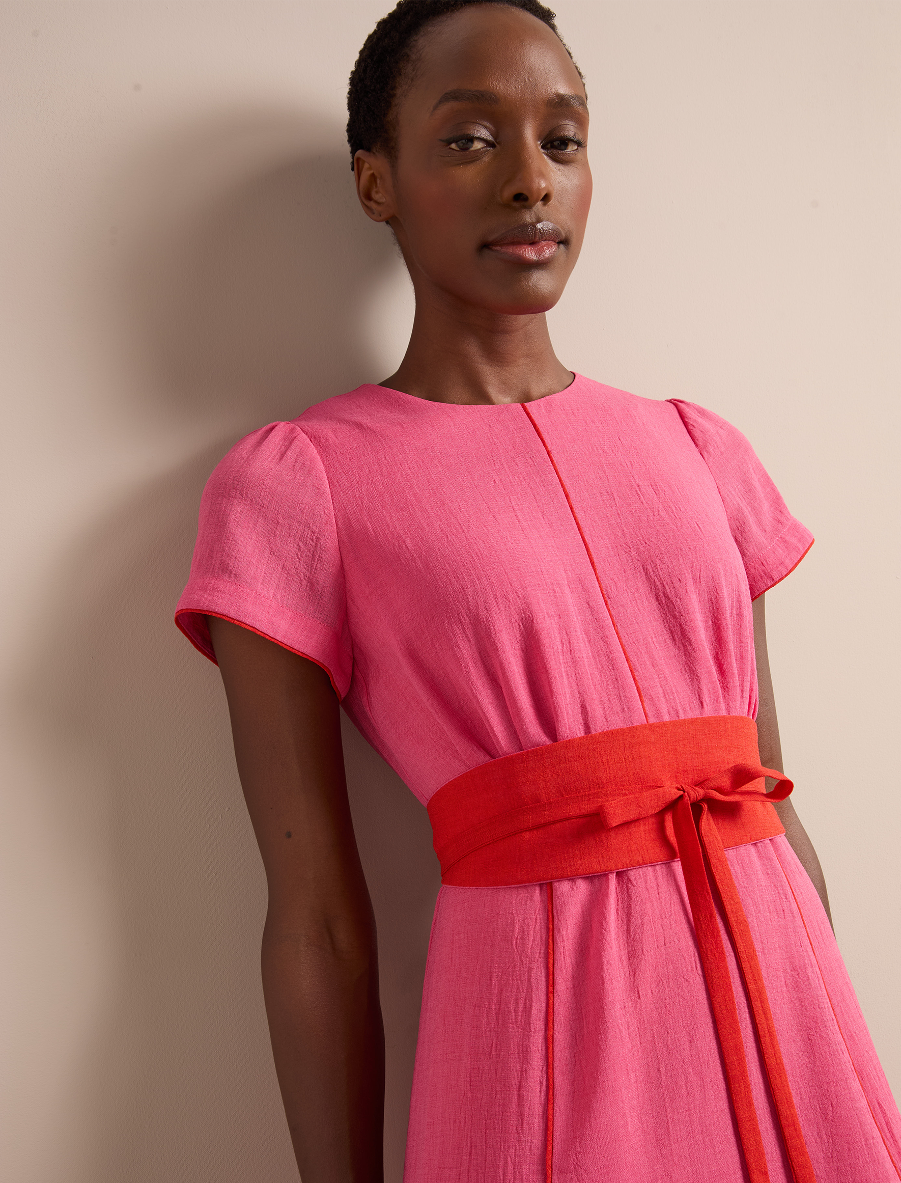 Rosie Techni Voile Maxi Dress - Hot Pink Crimson - Image 3