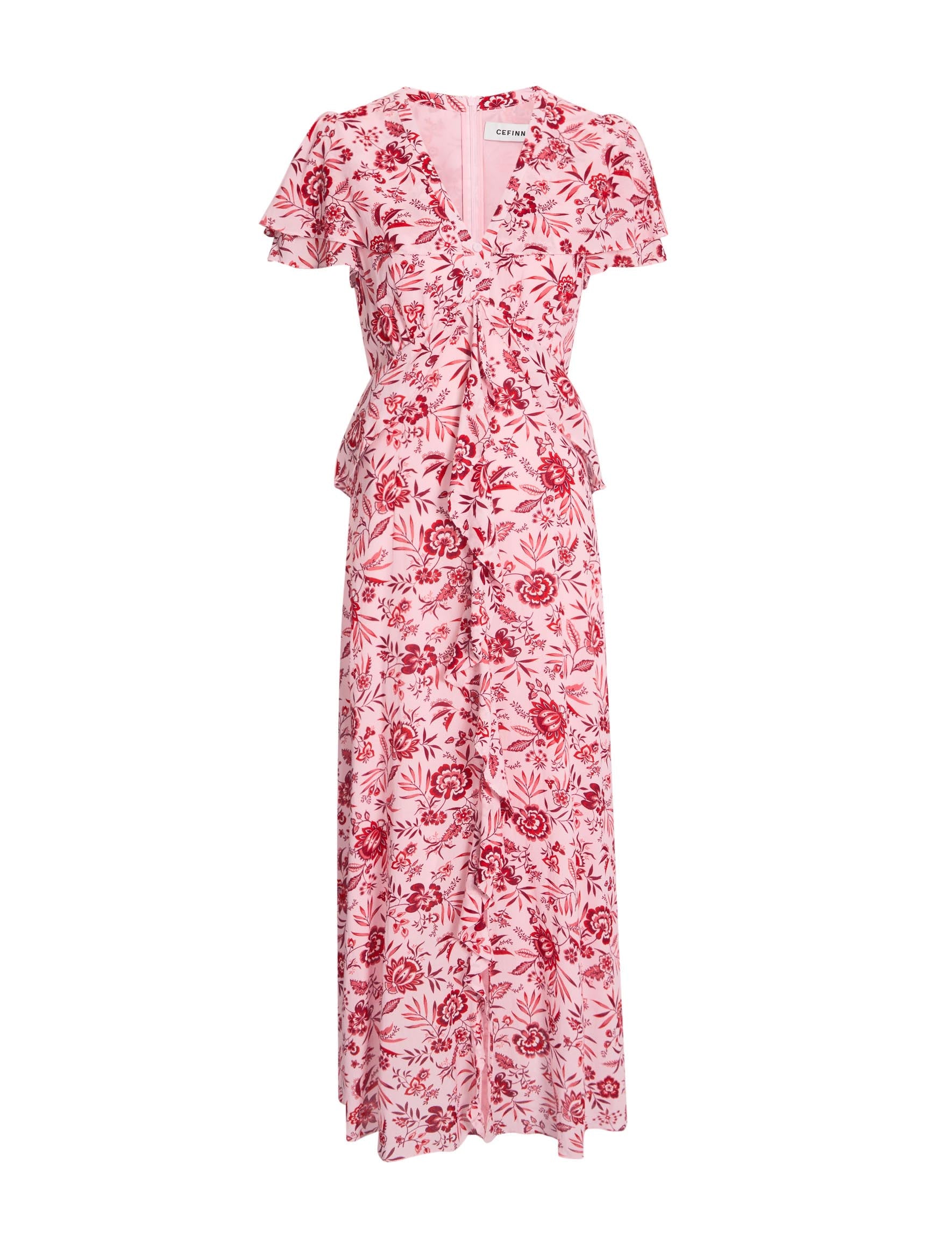 Vivienne Cotton Blend Maxi Dress - Pink Palm Floral Print - Image 7